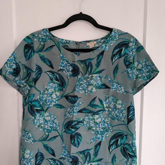 J. Crew Factory Floral T-shirt Blouse - Picture 1 of 2